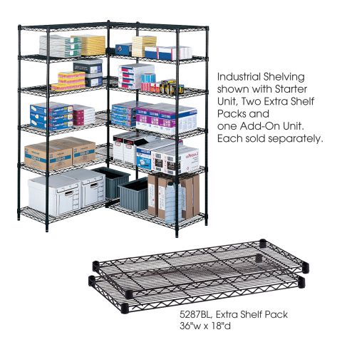 Industrial Extra Shelf Pack, 36 x 18" - Black - 5287BL