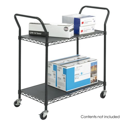 Wire Utility Cart - 2 Shelves - Black - 5337BL