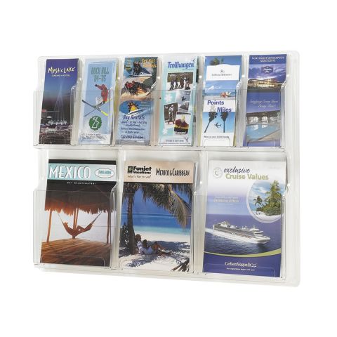 Reveal™ 3 Magazine and 6 Pamphlet Display - Clear - 5605CL