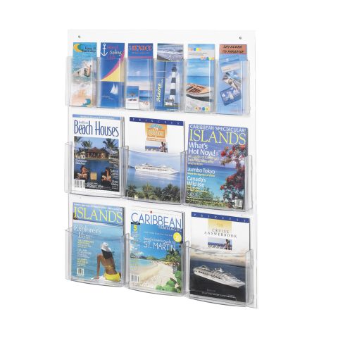 Clear2c™ 6 Magazine and 6 Pamphlet Display - Clear - 5668CL