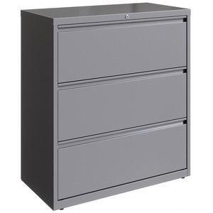 Lorell 36 inches Silver Lateral File 3 Drawer