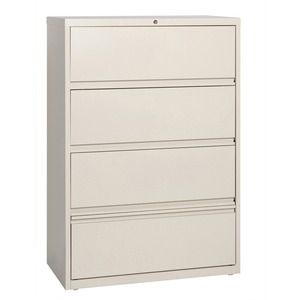 Lorell Receding Lateral File with Roll Out Shelves 4 Drawer