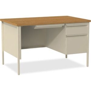 Lorell Fortress Series 48 inches Right Single Pedestal Desk