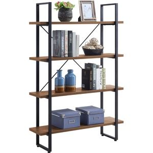 Lorell SOHO 4 Shelf Metal Frame Bookcase