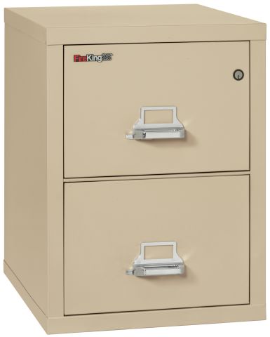 FireKing 2-1825-C Fire Resistant 1 Hour Two Drawer Letter Vertical File Cabinet Parchment