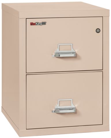 FireKing 2-2125-C Insulated Fire Resistant 1 Hour Two Drawer Letter Electronic Lock Vertical File Cabinet Champagne