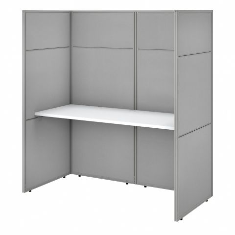 Bush Business Furniture Easy Office 60W Cubicle Desk Workstation with 66H Closed Panels in Pure White