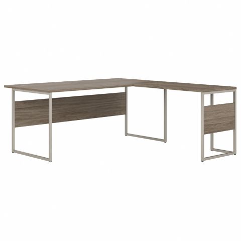Bush Business Furniture Hybrid 72W x 36D L Shaped Table Desk with Metal Legs in Modern Hickory-HYB025MH
