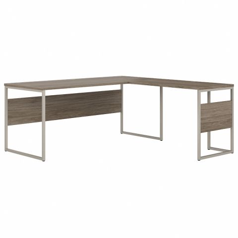 Bush Business Furniture Hybrid 72W x 30D L Shaped Table Desk with Metal Legs in Modern Hickory-HYB026MH