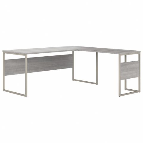 Bush Business Furniture Hybrid 72W x 30D L Shaped Table Desk with Metal Legs in Platinum Gray-HYB026PG