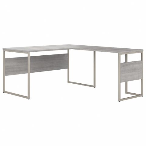 Bush Business Furniture Hybrid 60W x 30D L Shaped Table Desk with Metal Legs in Platinum Gray-HYB027PG