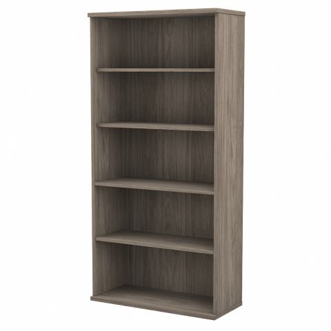 Bush Business Furniture Hybrid Tall 5 Shelf Bookcase in Modern Hickory-HYB136MH-Z
