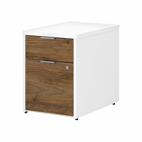 Bush Business Furniture Jamestown 2 Drawer File Cabinet in White and Fresh Walnut - Assembled