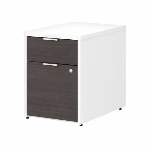 Bush Business Furniture Jamestown 2 Drawer File Cabinet in White and Storm Gray - Assembled
