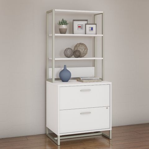 Office by kathy ireland® Method Lateral File Cabinet with Hutch in White