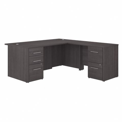 Bush Business Furniture Office 500 72W L Shaped Executive Desk with Drawers in Storm Gray