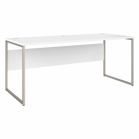 Bush Business Furniture Hybrid 72W x 30D Computer Table Desk with Metal Legs in White-HYD373WH
